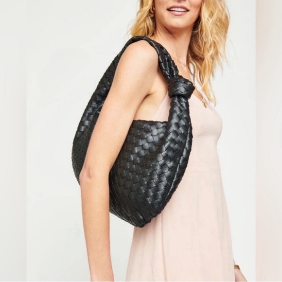 Black Woven “Vanessa” Hobo by Urban Expressions - Picture 3 of 10